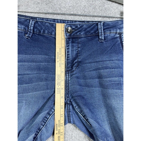 Seven7 Skinny Easy Fit Jeans Womens Size 12 Stretch Distressed Blue Denim - Picture 14 of 16